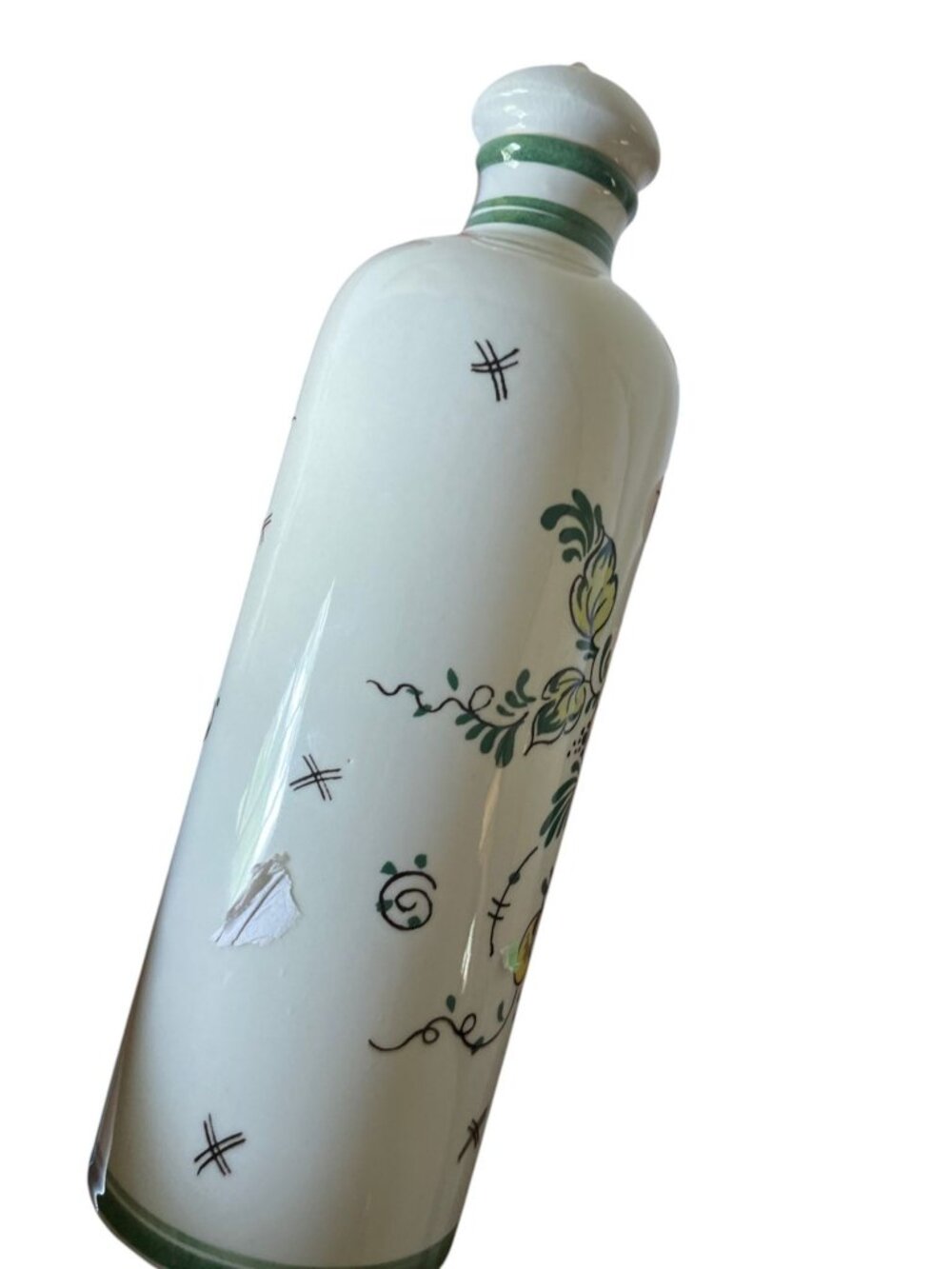 Vintage Bols Delft Polychrome Ceramic Gin Bottle Holland Handwerk Floral Decor - Picture 6 of 11
